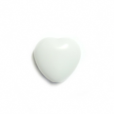 Margele plastic albe, inimioare 13x13mm