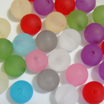 Margele plastic mate multicolore 12mm