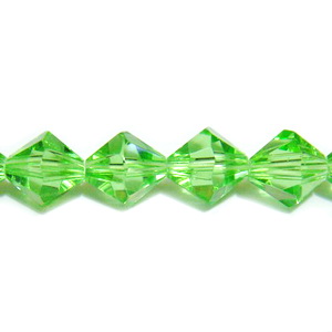 Cristal biconic verde deschis 8mm
