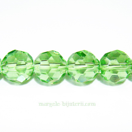 Cristal fatetat verde deschis, 10mm