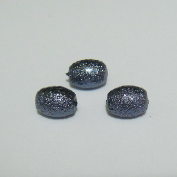 Perle sticla , stardust, ovale, gri inchis, 7x5mm