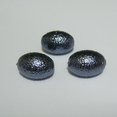 Perle sticla, stardust, ovale, gri inchis, 14x10mm
