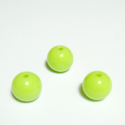 Margele plastic, sferice, verde deschis, 10mm