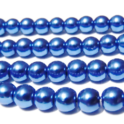 Perle sticla albastre, 8mm