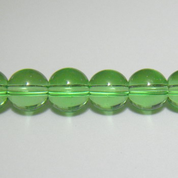Margele de sticla verzi, transparente, 8 mm