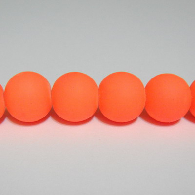 Margele sticla cauciucate, portocalii, 14mm