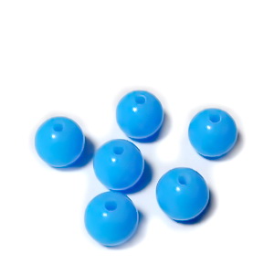 Margele plastic, sferice, albastre, 10mm