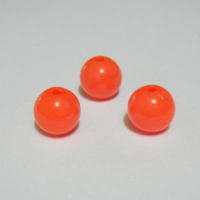 Margele plastic roz-portocaliu, 8mm, orificiu 1.5mm