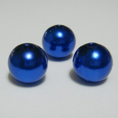 Perle plastic albastre, 12mm