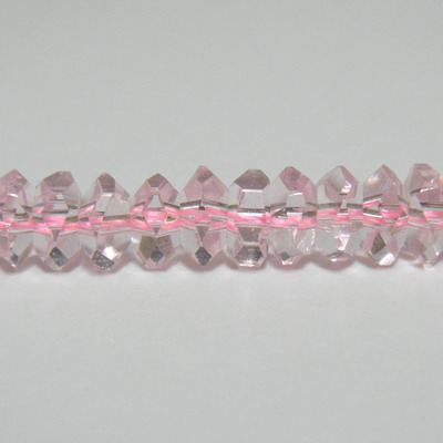 Margele sticla fatetate, roz, 6x3 mm