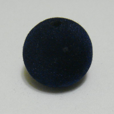 Margele din plastic in catifea bleu-inchis, 22mm