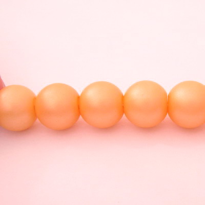 Margele plastic mate portocalii,  8mm