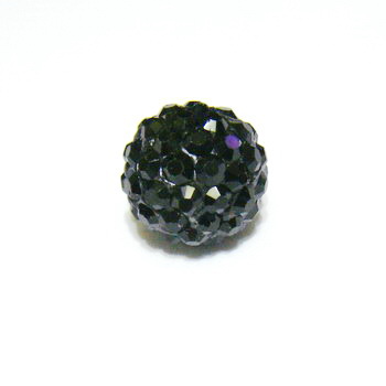 Margele shamballa negre, 10mm