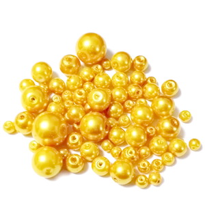 Mix perle  sticla aurii, 4-12mm