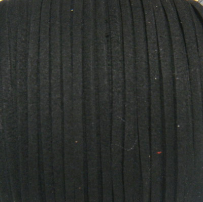 Snur faux suede, negru, grosime 3x1.5mm