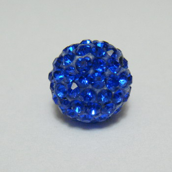 Margele shamballa albastre, 12mm
