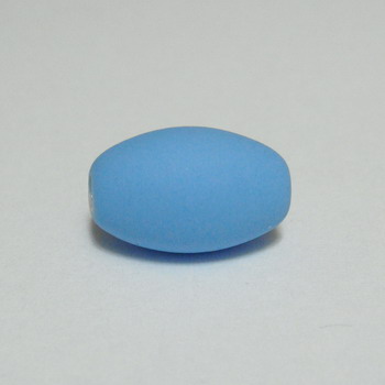 Margele plastic cauciucate bleu, 13x9mm