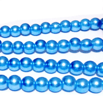 Perle sticla , albastru deschis, 4mm