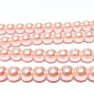 Perle sticla roz dechis, 8mm