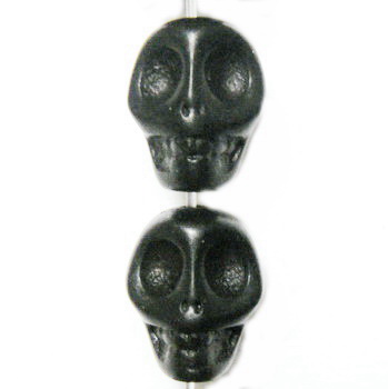 Cranii turcoaz vopsit negru, 12x12x9mm