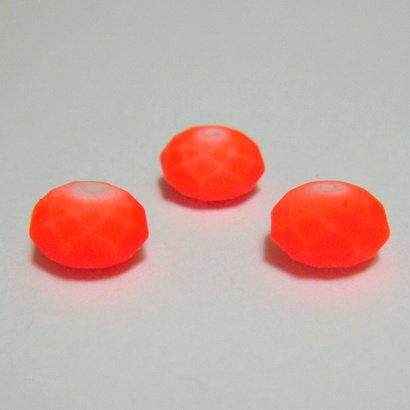 Margele plastic, cauciucate, portocalii, rondel 5,5x8,5mm