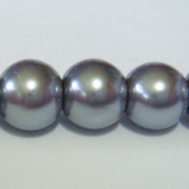 Perle sticla argintii, 14mm