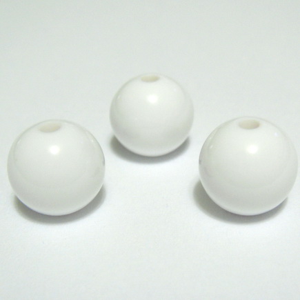 Margele plastic alb, 10mm