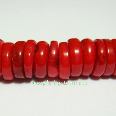 Coral rondele, 12x3mm