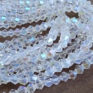 Cristale biconice transparenta AB, 4mm