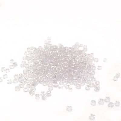 Margele nisip, transparente cu interior argintiu, 2mm