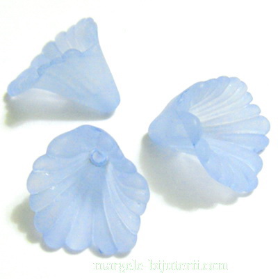 Flori acrilice, frosted, albastru deschis, 12x10mm