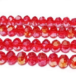 Cristale rondele rosii AB, 8X6mm