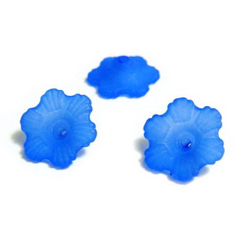 Flori acrilice, frosted, albastre, 12x4mm
