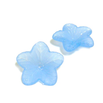 Flori acrilice, frosted, albastre, 18x5mm