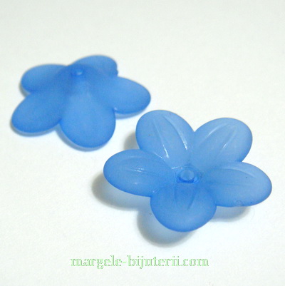 Flori acrilice, frosted, albastre, 20x5.5mm