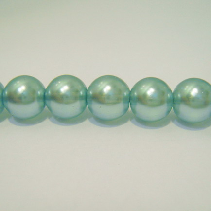 Perle sticla semitransparente albastre 10mm
