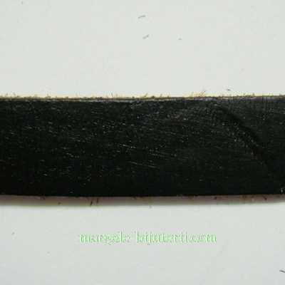 Piele naturala, neagra, 10x2.5mm( cu urme usoare)