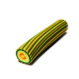 Bete fimo verde-portocaliu, 11x10mm, lungime: 5cm