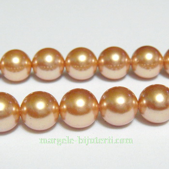 Perle stil Mallorca, maro-auriu, 8mm