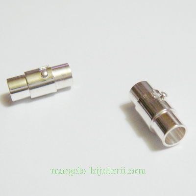 Inchizatoare magnetica, cu siguranta, argintie, tub 16x7mm, orif.5mm
