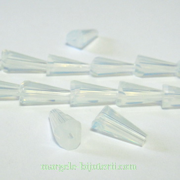 Margele sticla, imitatie opal, fatetate, con 12x6mm