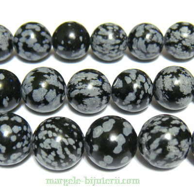 Obsidian fulg de nea, 12mm