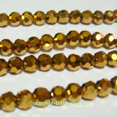 Cristale rotunde aurii 4mm
