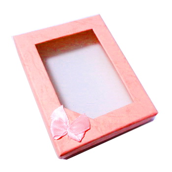Cutie cadou roz-somon, cu fereastra, 85x65x25mm 1 buc