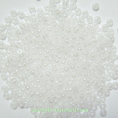 Margele nisip, Rocaille Preciosa 10/0-2.3mm, perlate, albe-semiopace