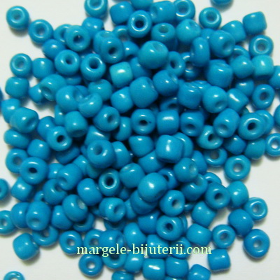 Margele nisip, turcoaz inchis, opace, 3mm 20 g