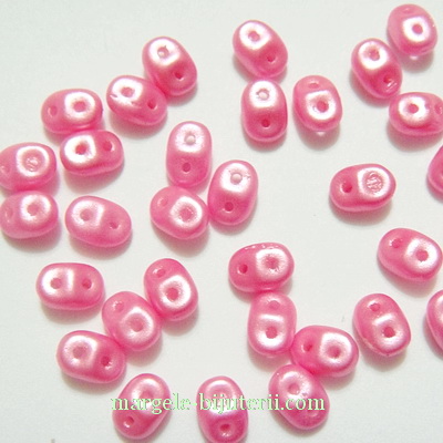 Margele Superduo 2,5x5mm, pastel color pink 2.5 x 5 mm 5 g