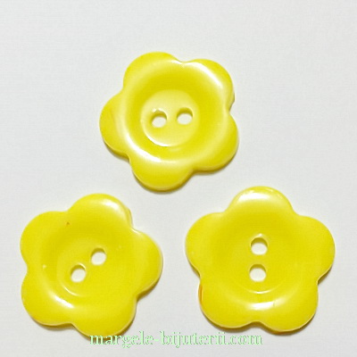 Nasturi plastic galben, floare 22x2mm 1 buc