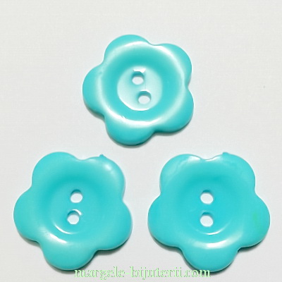 Nasturi plastic bleu, floare 22x2mm 1 buc
