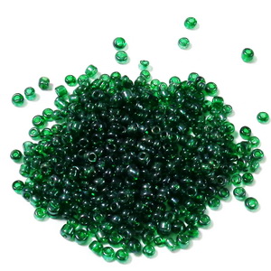 Margele nisip, verde inchis, transparente, 2mm 20 g